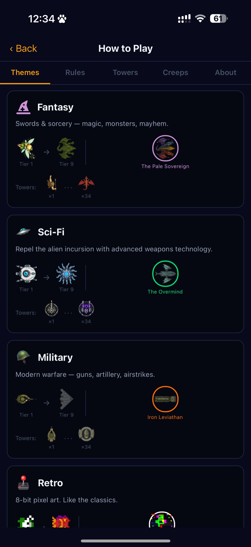 All six themes